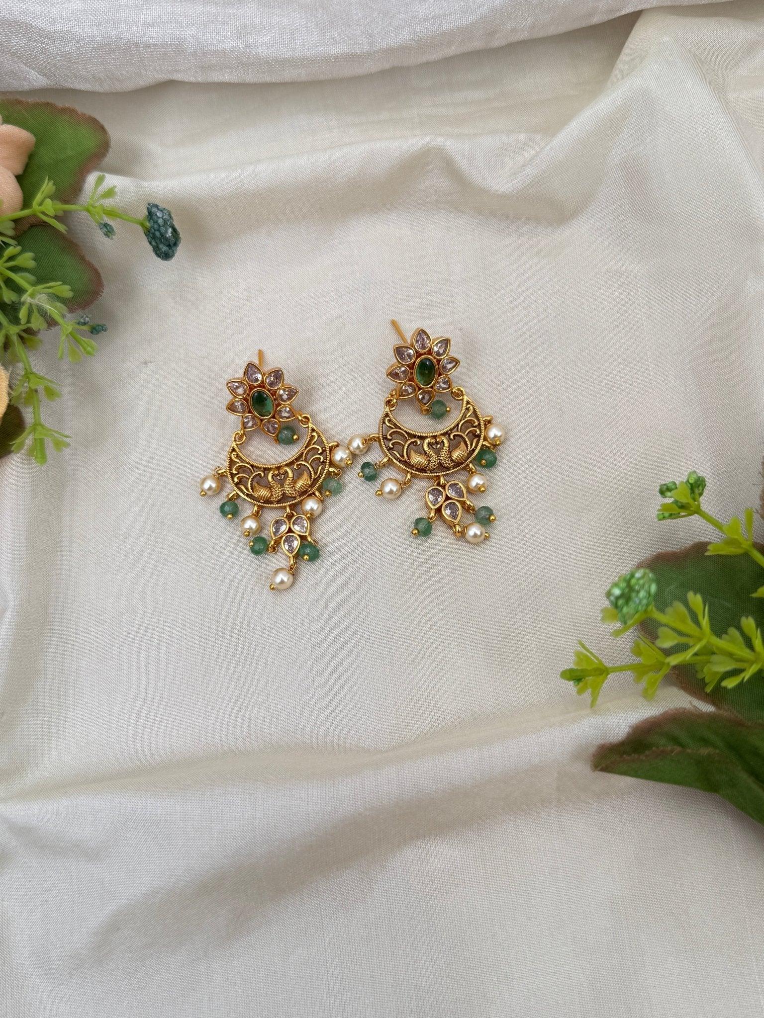 Royal Antique Chandbali Earrings 0675 - Mahilas