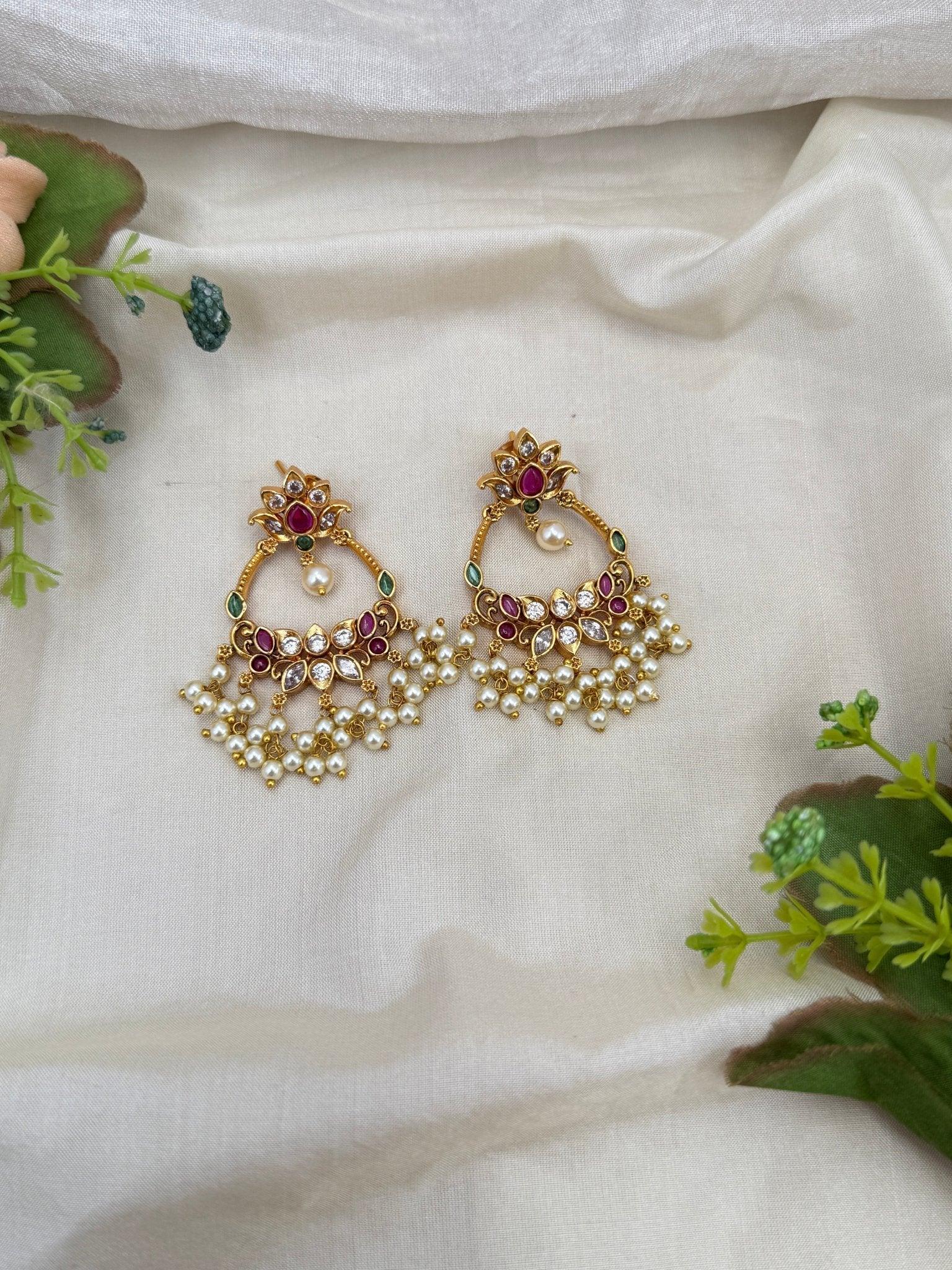 Royal Antique Chandbali Earrings 0678 - Mahilas