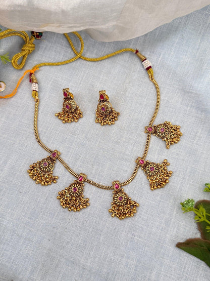 Royal Antique Elegant Short Necklace Set 0278 - Mahilas