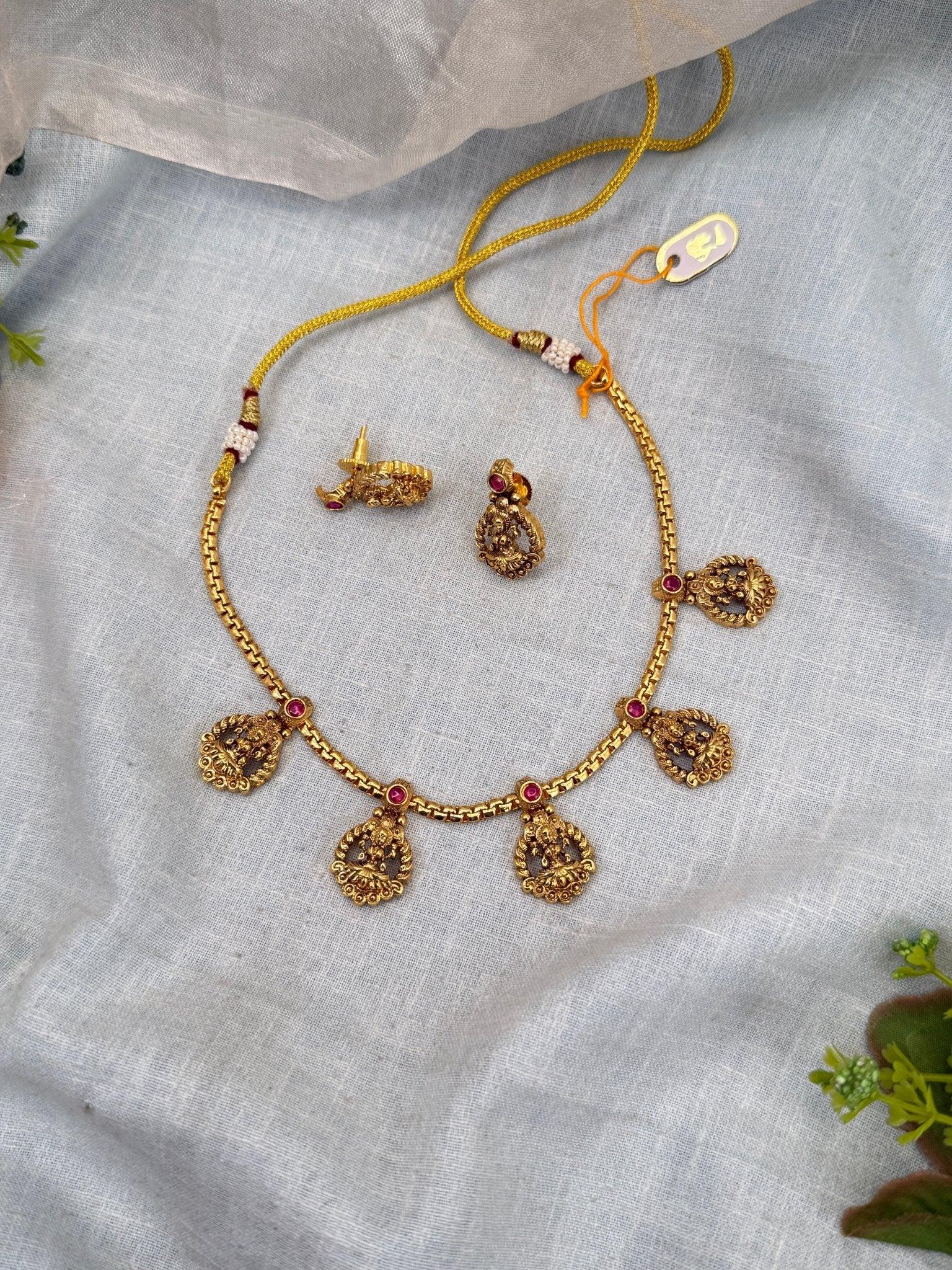 Royal Antique Elegant Short Necklace Set 0282 - Mahilas