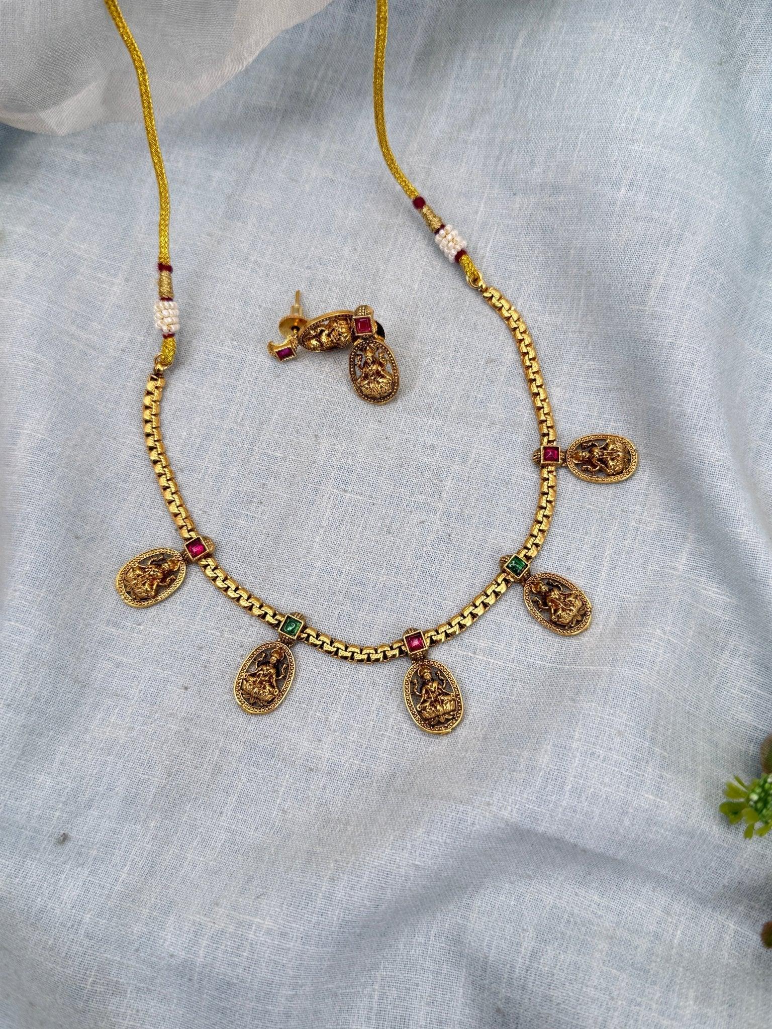 Royal Antique Elegant Short Necklace Set 0285 - Mahilas