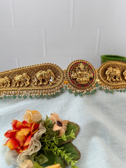 Royal Antique Elephant Pendant Vaddanam Kamarbandh 8078 - Mahilas