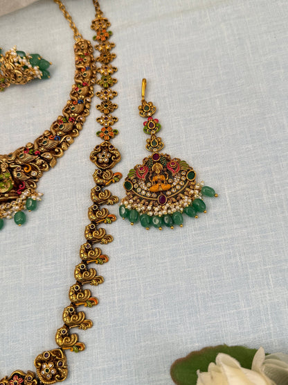 Royal Antique Enamel Work Full Bridal Necklace Set 0572 - Mahilas