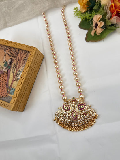 Royal Antique Gold Like Pendant Long Necklace Set 0996 - Mahilas