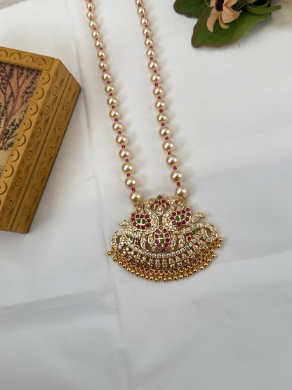 Royal Antique Gold Like Pendant Long Necklace Set 0996 - Mahilas