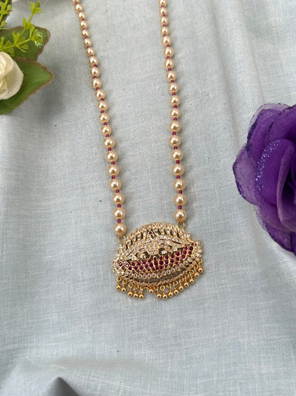 Royal Antique Gold Like Pendant Long Necklace Set 1008 - Mahilas