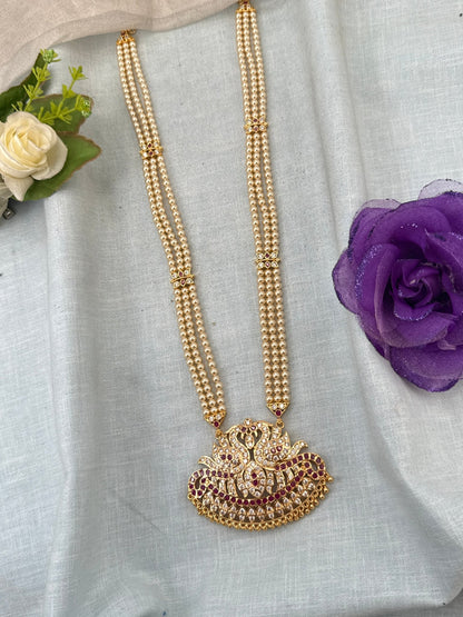 Royal Antique Gold Like Pendant Long Necklace Set 1010 - Mahilas