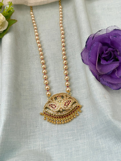 Royal Antique Gold Like Pendant Long Necklace Set 1015 - Mahilas