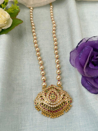 Royal Antique Gold Like Pendant Long Necklace Set 1017 - Mahilas