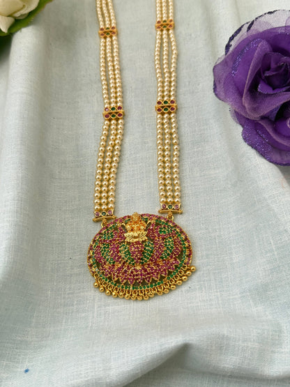 Royal Antique Gold Like Pendant Long Necklace Set 1019 - Mahilas