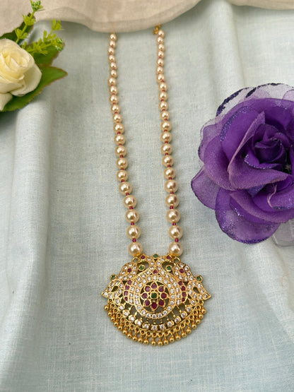 Royal Antique Gold Like Pendant Long Necklace Set 1021 - Mahilas