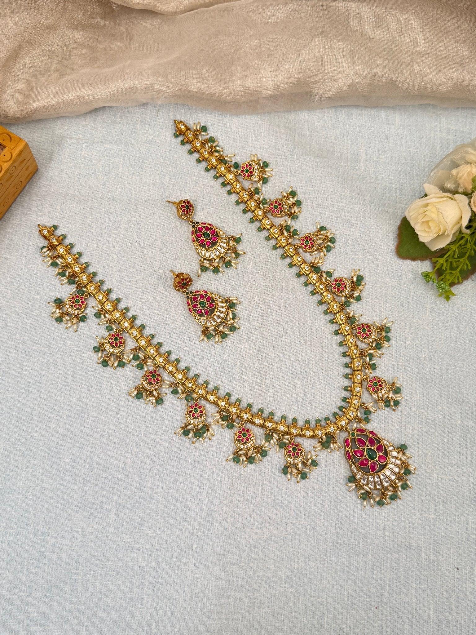Royal Antique Guttapusalu Long Necklace Set 765 - Mahilas