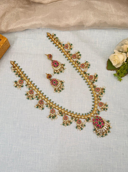 Royal Antique Guttapusalu Long Necklace Set 765 - Mahilas