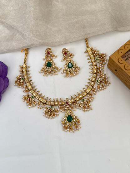 Royal Antique Guttapusalu Short Necklace Set 1035 - Mahilas