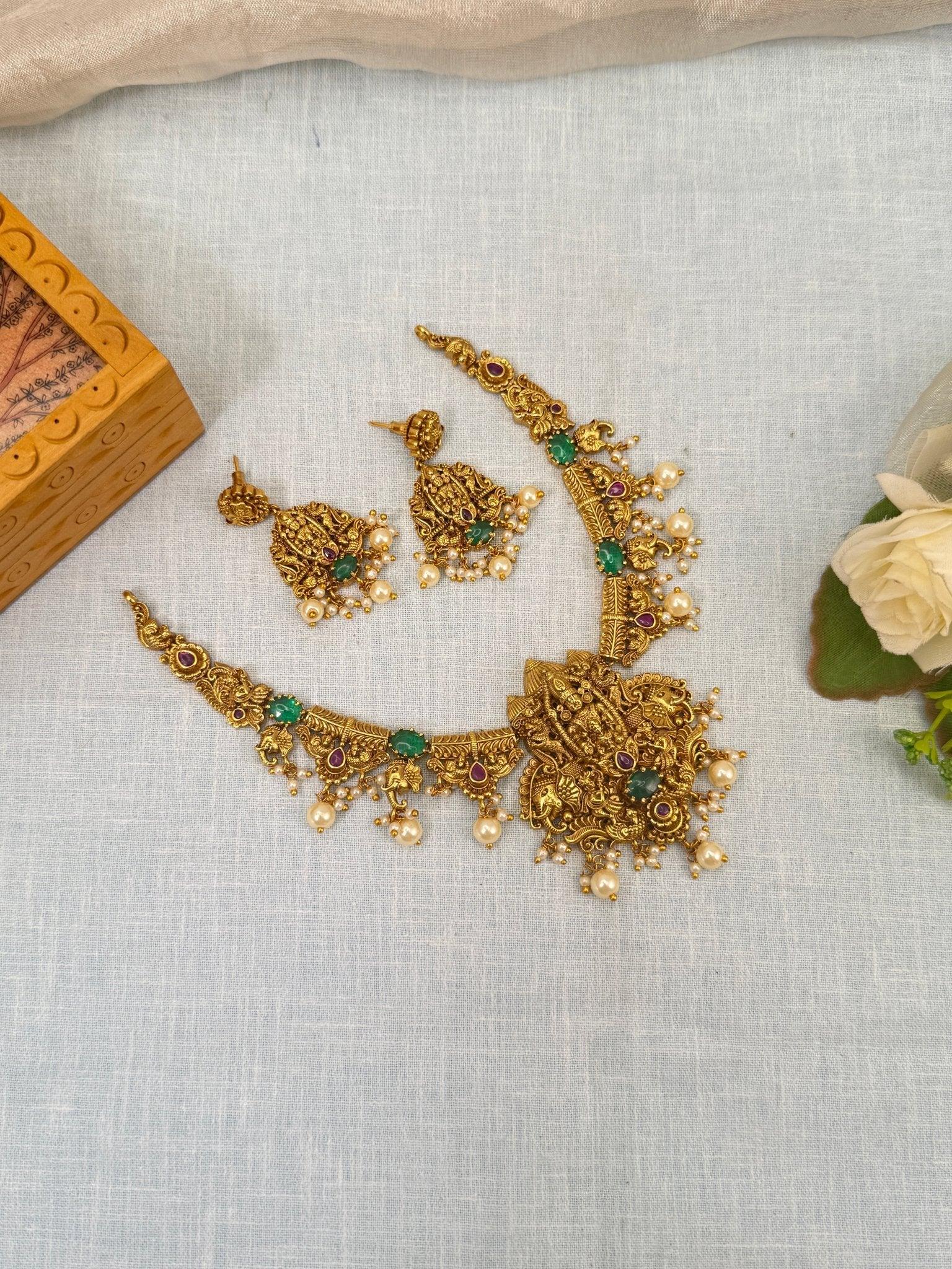 Royal Antique Hasli Short Necklace Set 766 - Mahilas