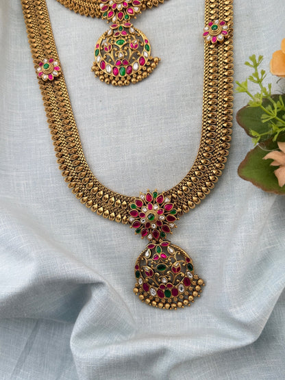 Royal Antique Jadau Bridal Necklace Set 1148 - Mahilas