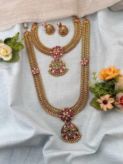 Royal Antique Jadau Bridal Necklace Set 1148 - Mahilas