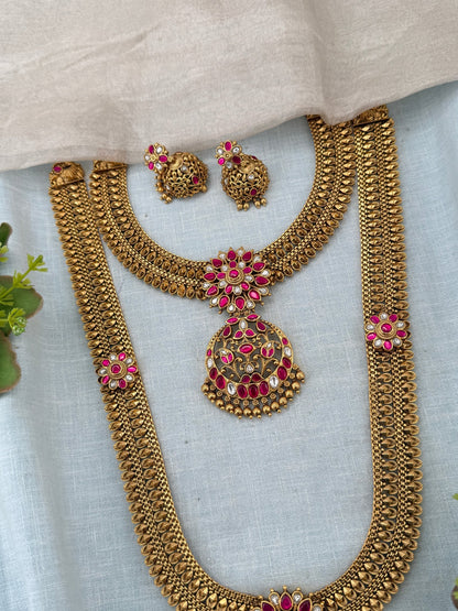 Royal Antique Jadau Bridal Necklace Set 1149 - Mahilas