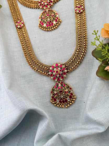 Royal Antique Jadau Bridal Necklace Set 1149 - Mahilas
