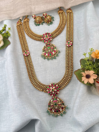 Royal Antique Jadau Bridal Necklace Set 1151 - Mahilas
