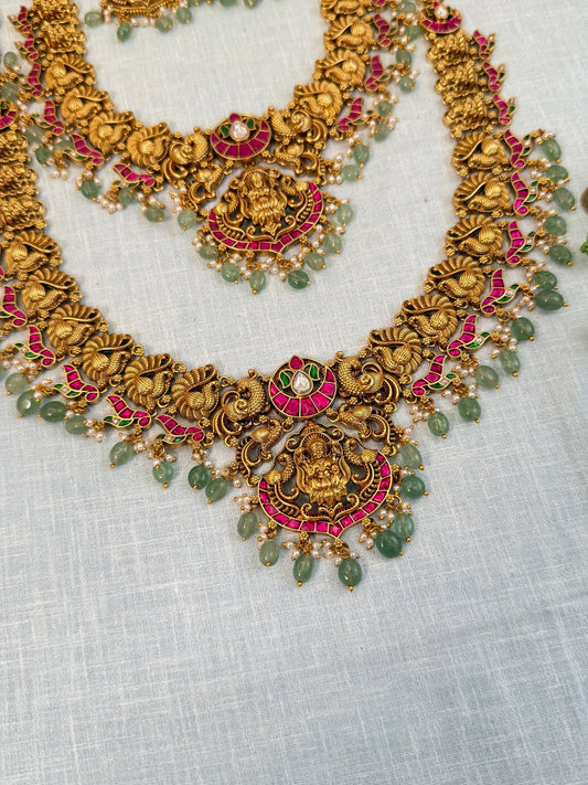 Royal Antique Jadau Bridal Necklace Set 859 - Mahilas