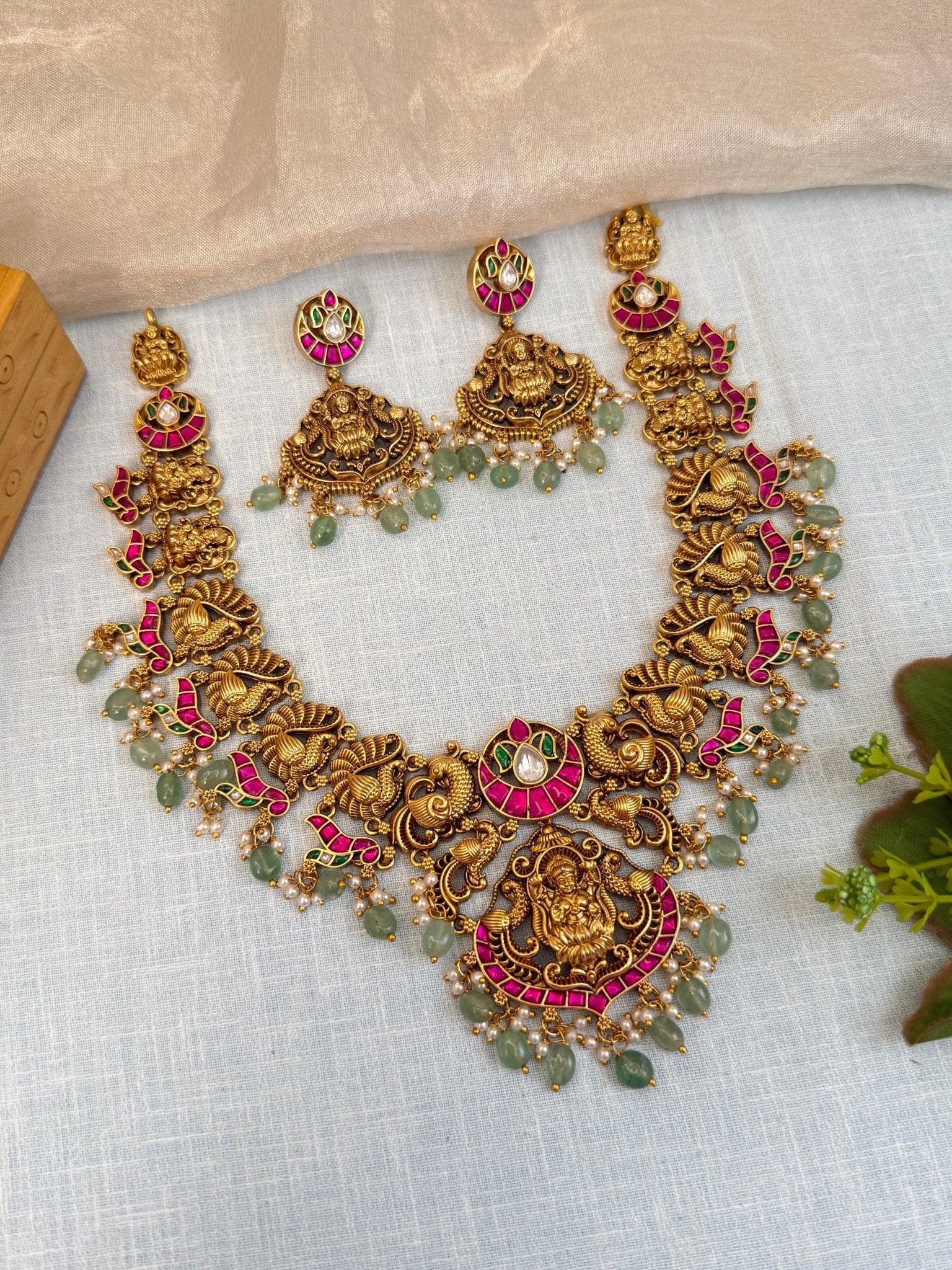 Royal Antique Jadau Bridal Necklace Set 859 - Mahilas