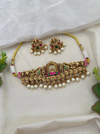 Royal Antique Jadau Choker Necklace Set 0706 - Mahilas