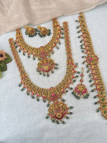 Royal Antique Jadau Kundan Bridal Necklace Set 0981 - Mahilas