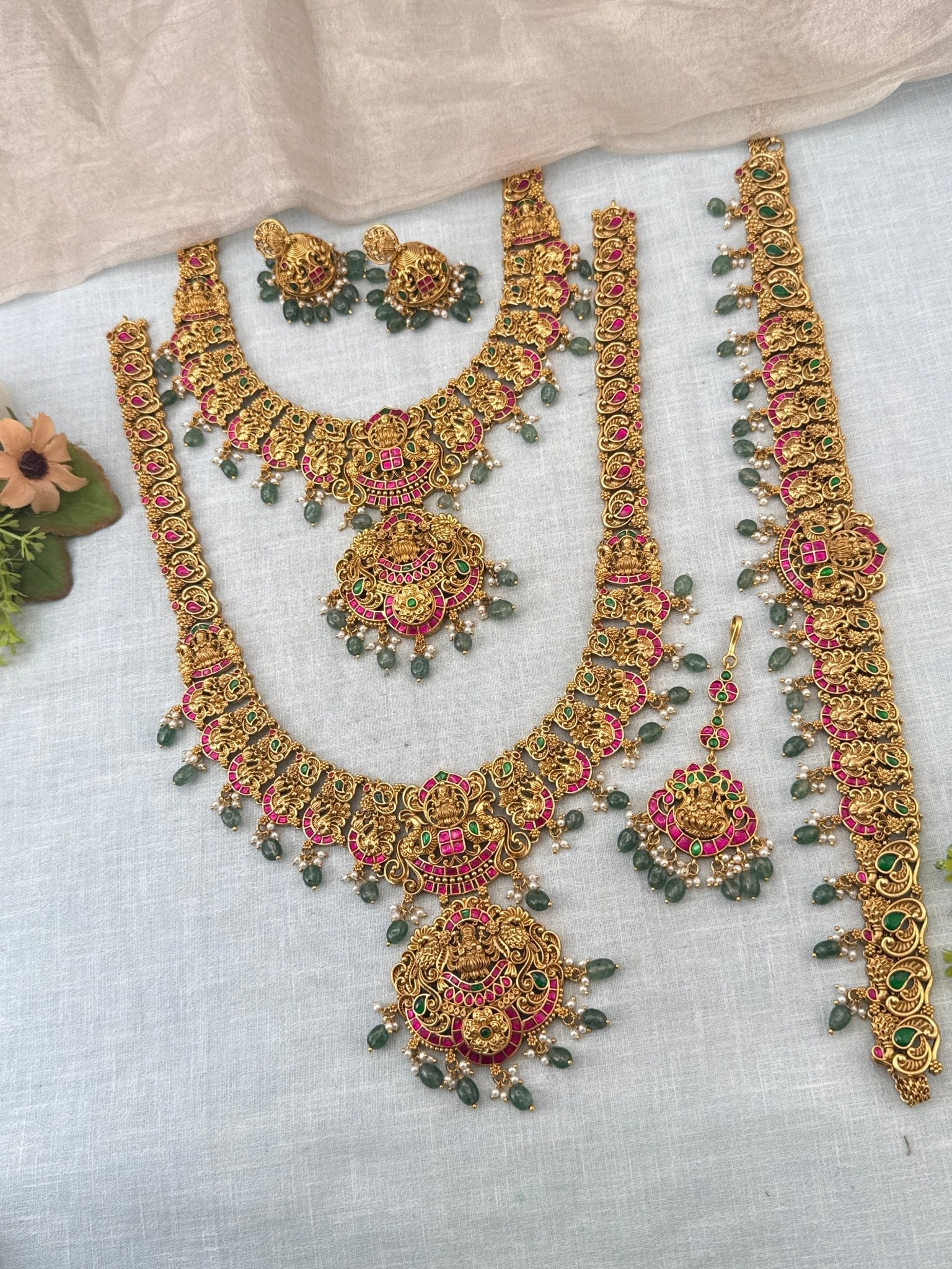Royal Antique Jadau Kundan Bridal Necklace Set 0981 - Mahilas