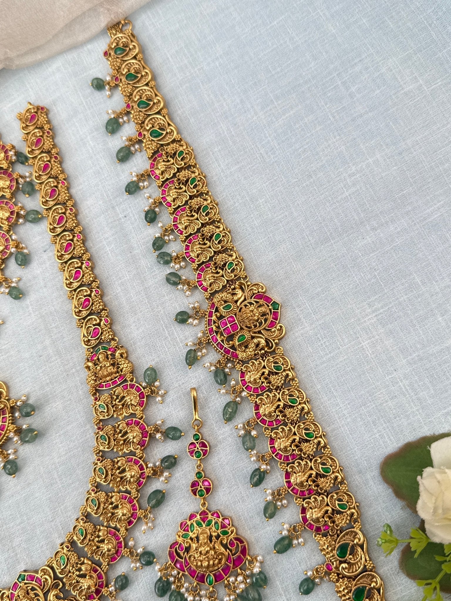 Royal Antique Jadau Kundan Bridal Necklace Set 0981 - Mahilas