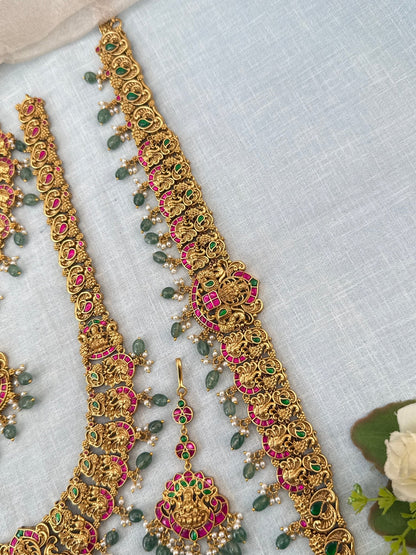 Royal Antique Jadau Kundan Bridal Necklace Set 0981 - Mahilas