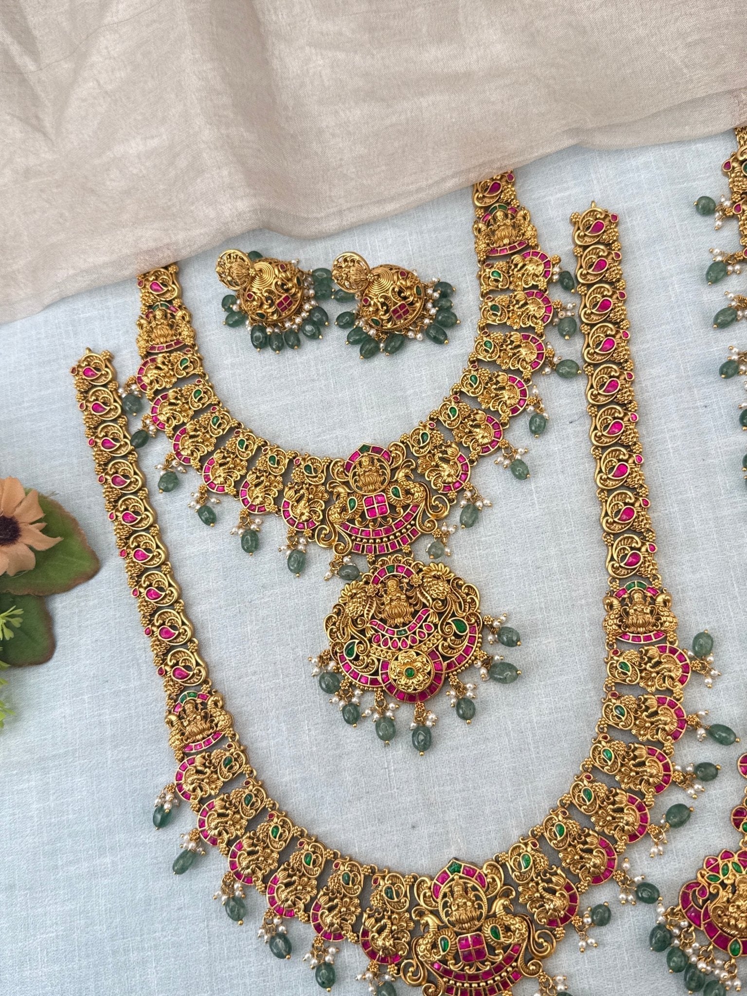 Royal Antique Jadau Kundan Bridal Necklace Set 0981 - Mahilas
