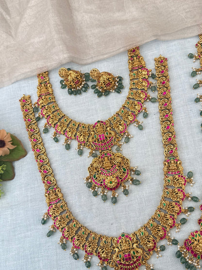 Royal Antique Jadau Kundan Bridal Necklace Set 0981 - Mahilas