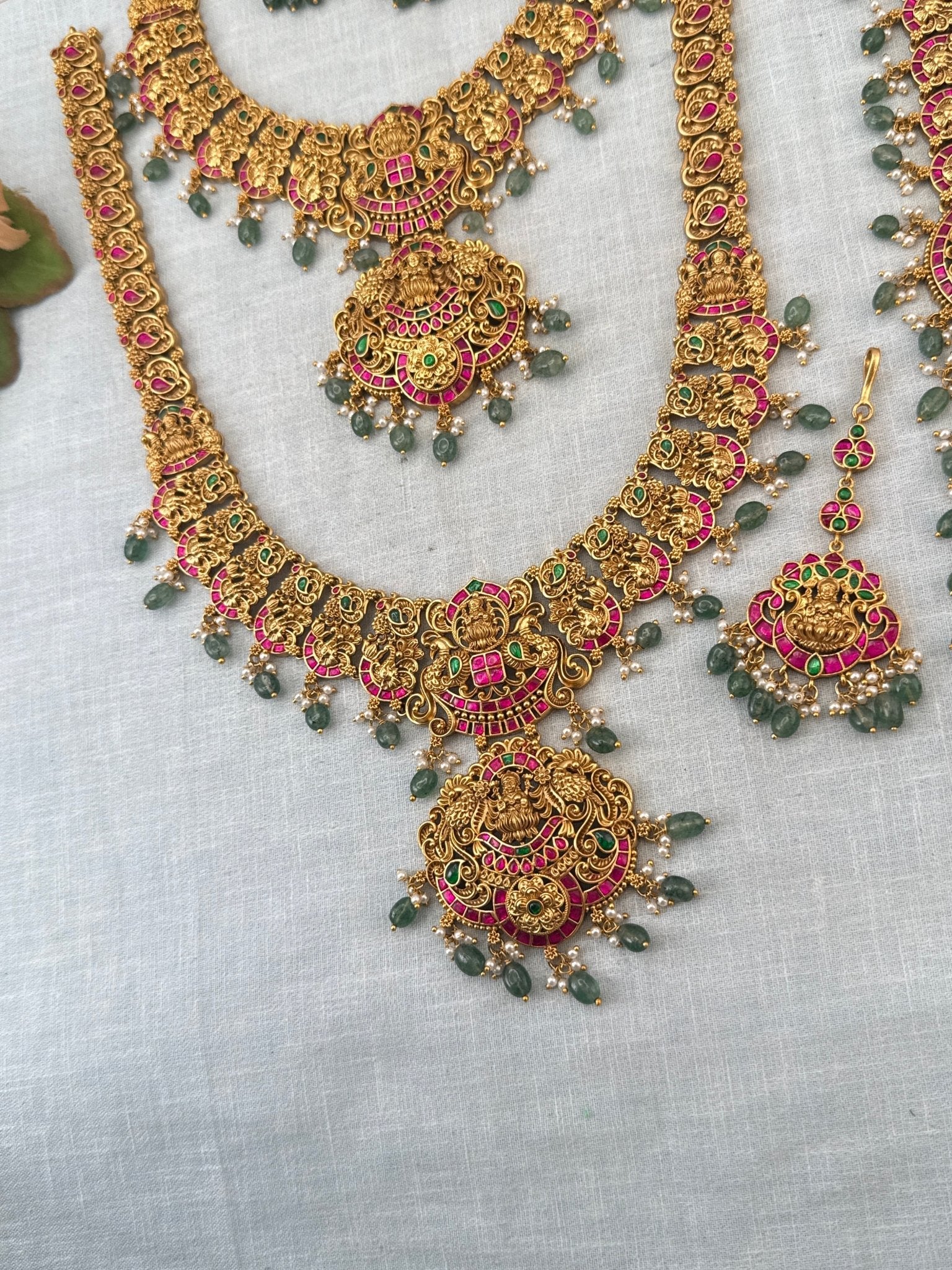 Royal Antique Jadau Kundan Bridal Necklace Set 0981 - Mahilas
