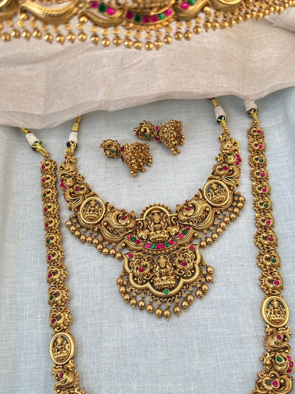 Royal Antique Jadau Premium Bridal Necklace Set 1055 - Mahilas