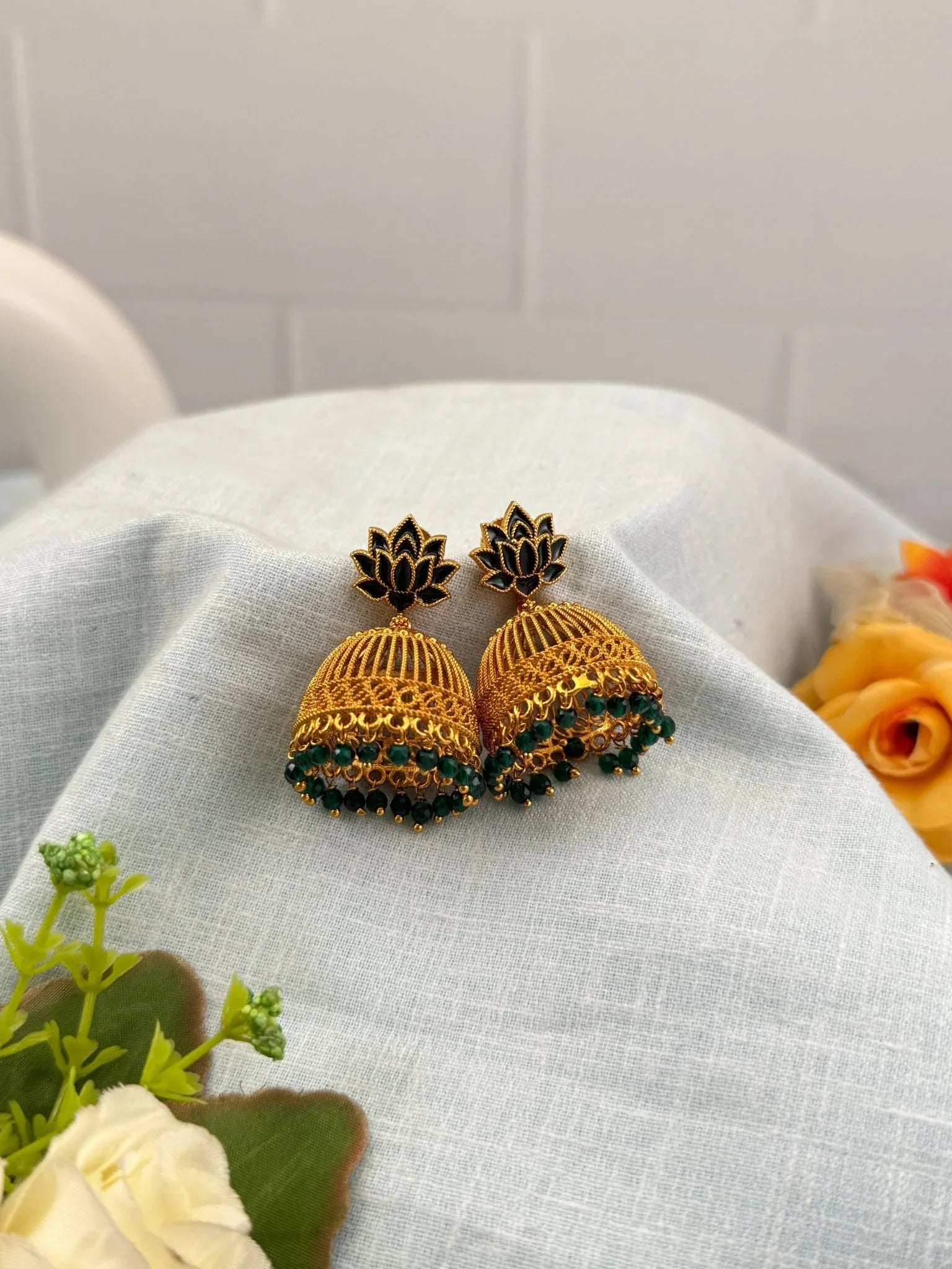 Royal Antique Jhumka Earring 0392 - Mahilas