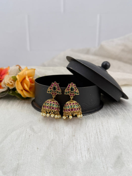 Royal Antique Jhumka Earrings 0556 - Mahilas