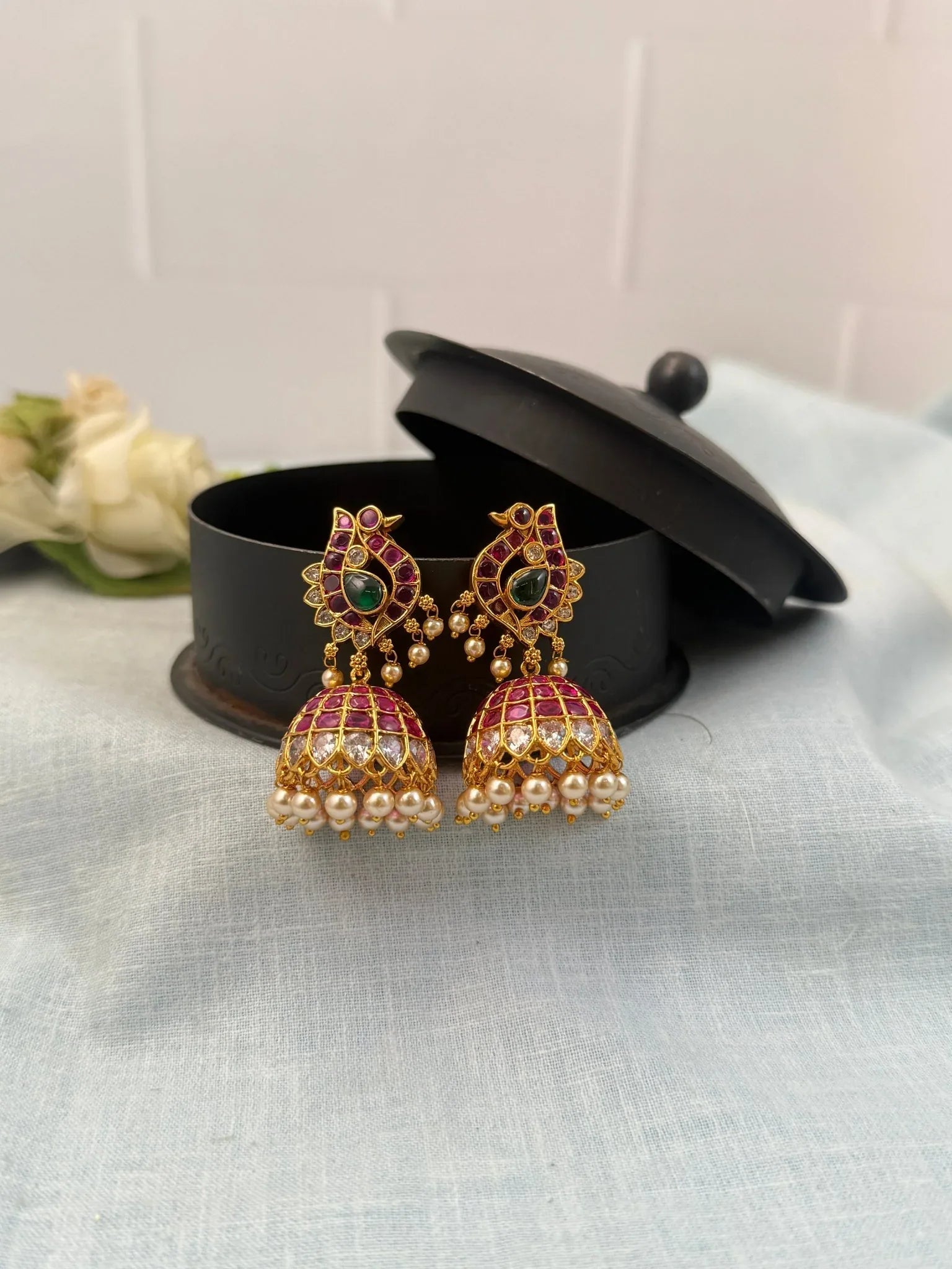 Royal Antique Jhumka Earrings 0637 - Mahilas