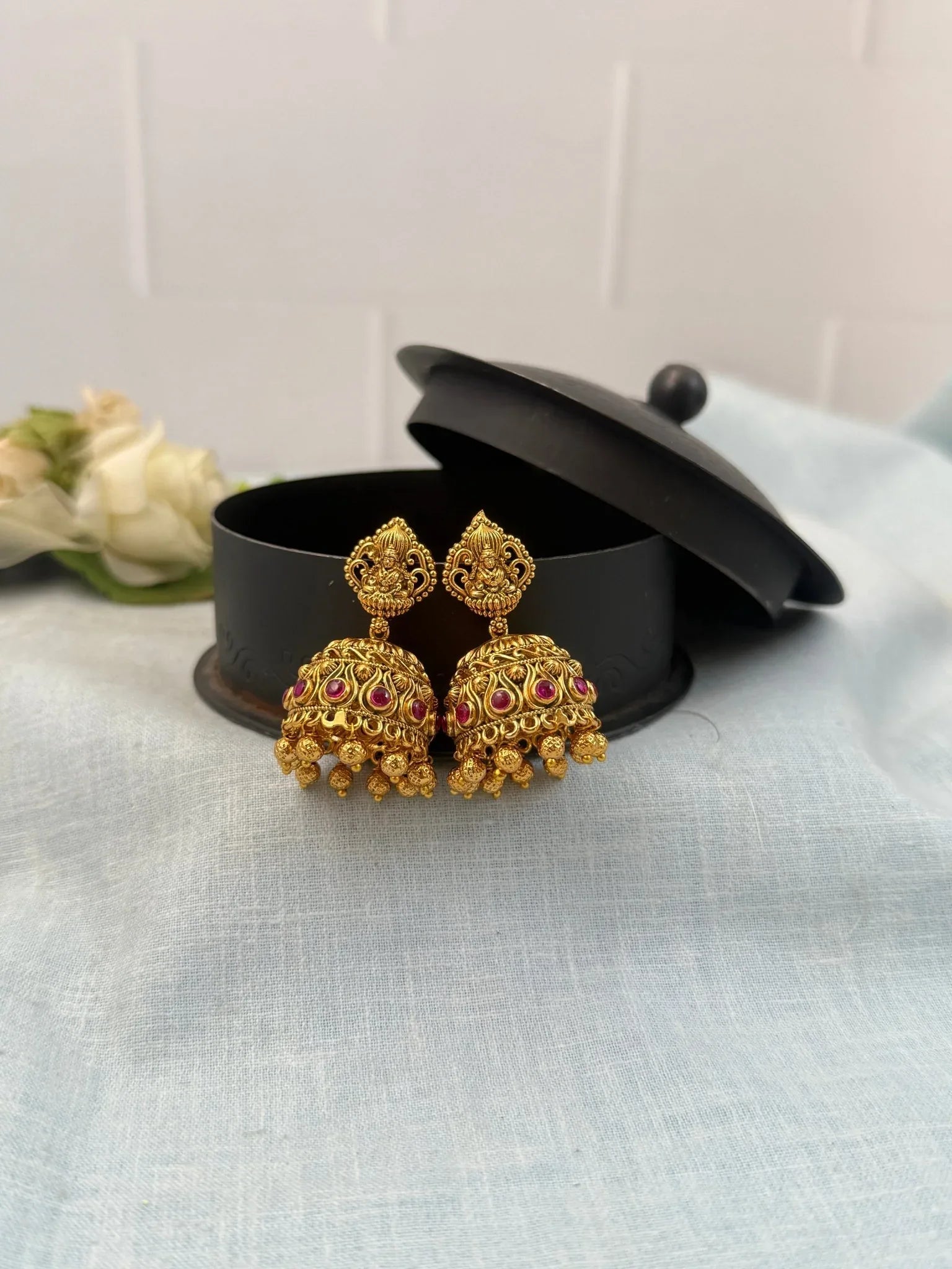 Royal Antique Jhumka Earrings 0646 - Mahilas