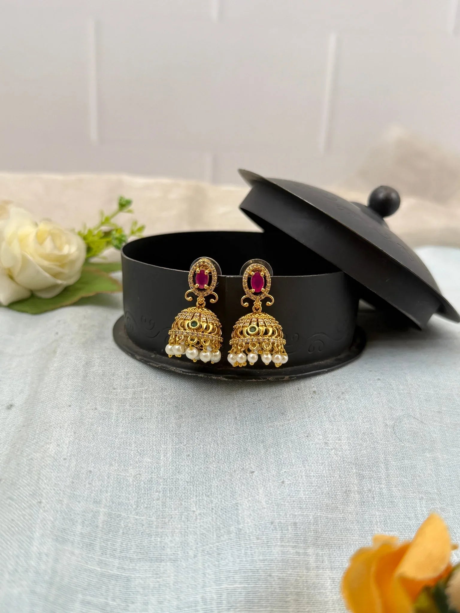 Royal Antique Jhumka Earrings 0661 - Mahilas