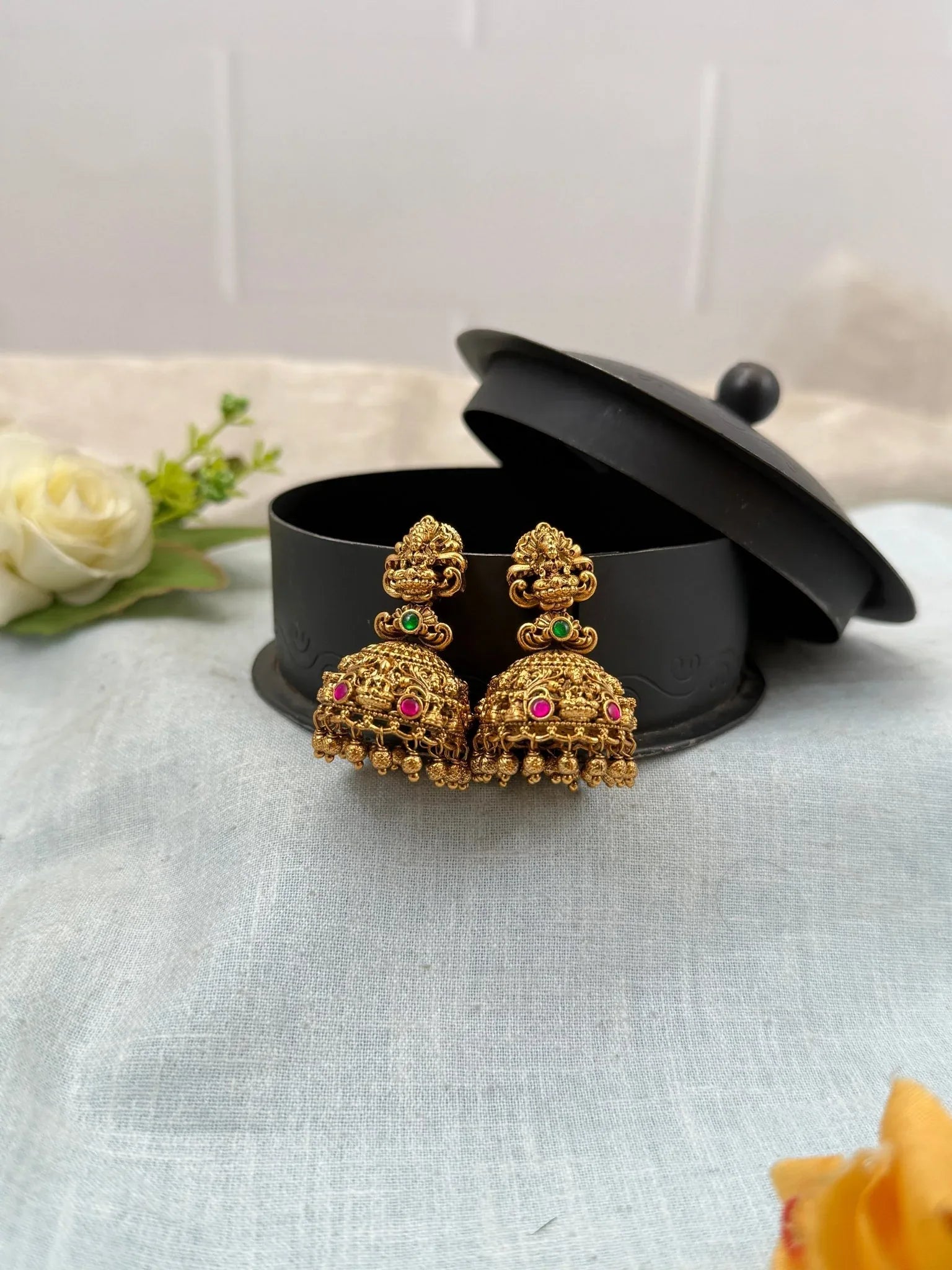 Royal Antique Jhumka Earrings 0664 - Mahilas