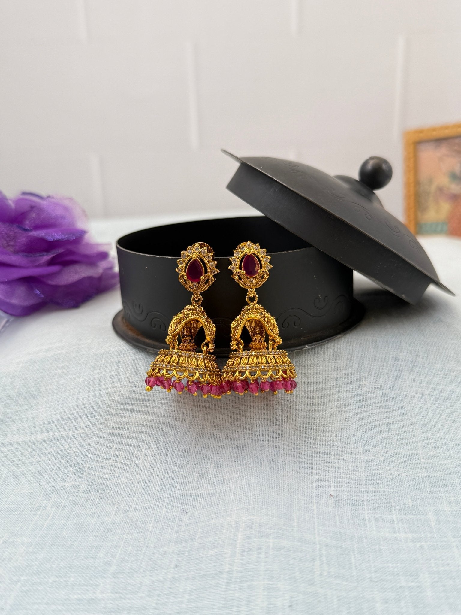 Royal Antique Jhumka Earrings 0861 - Mahilas