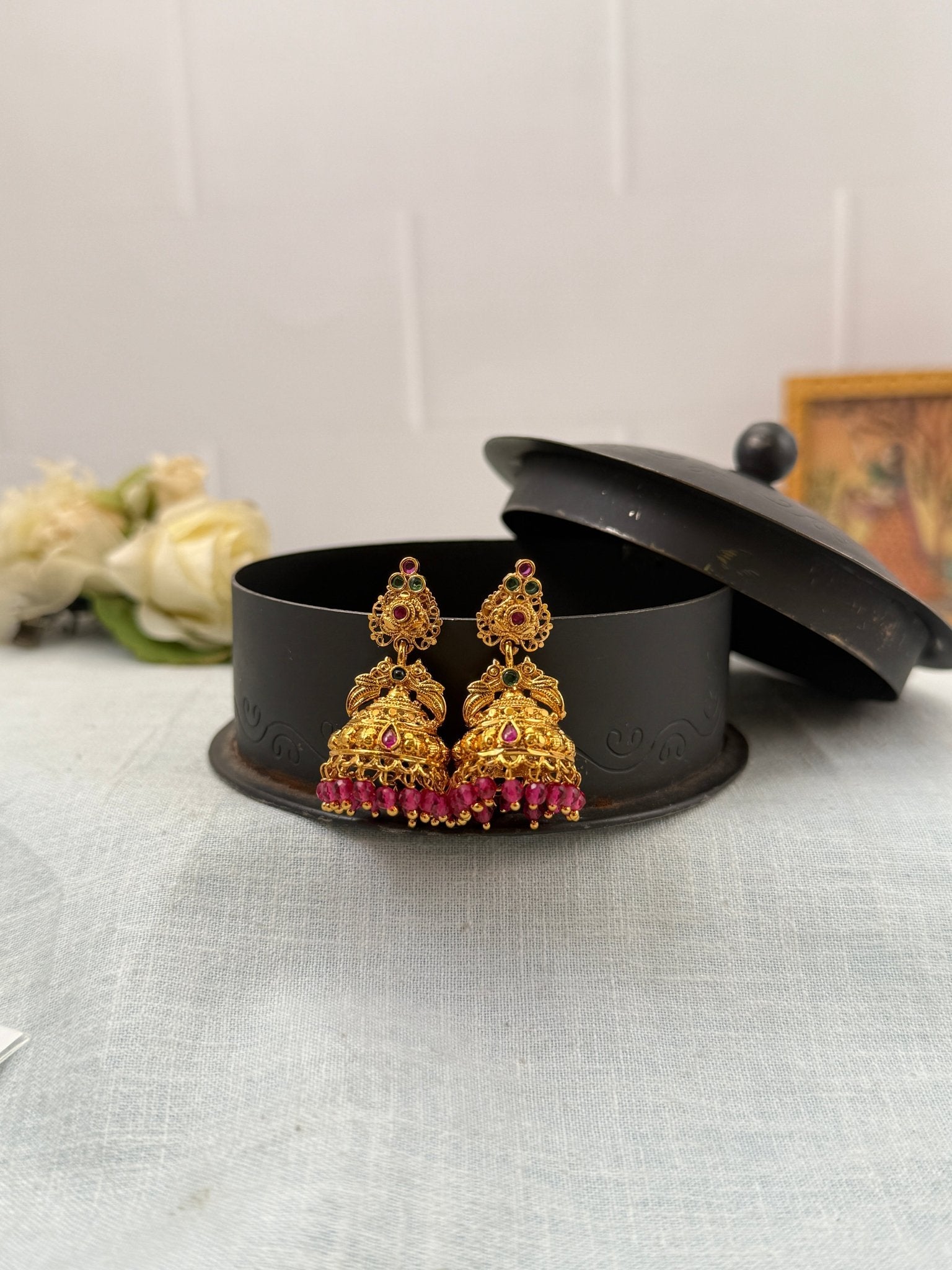 Royal Antique Jhumka Earrings 0882 - Mahilas