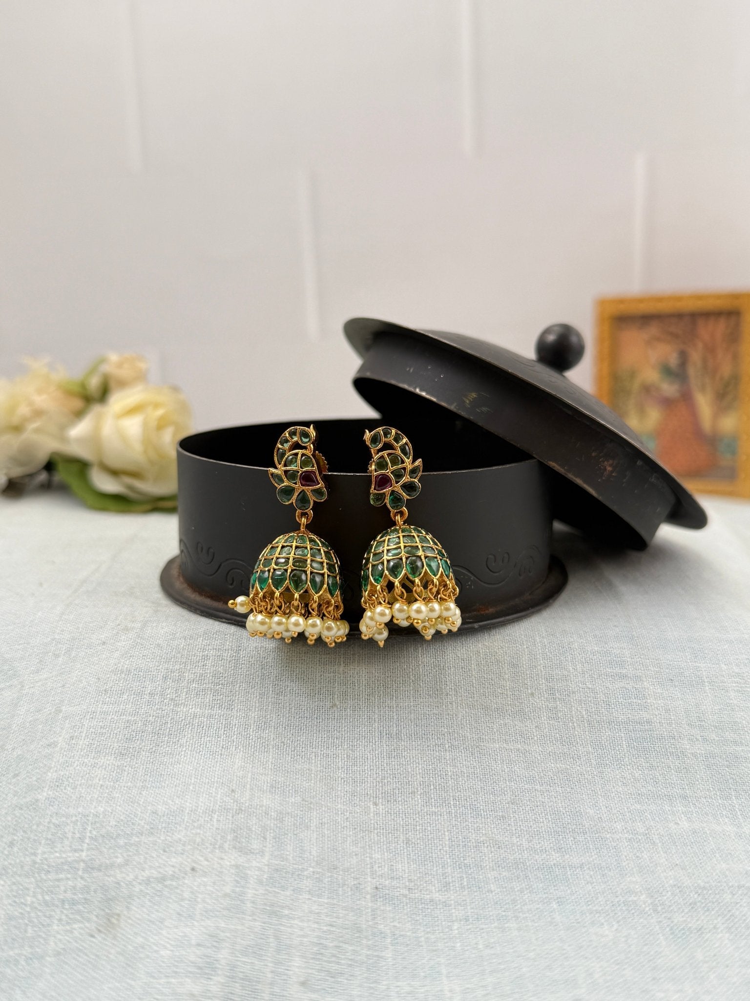 Royal Antique Jhumka Earrings 0894 - Mahilas