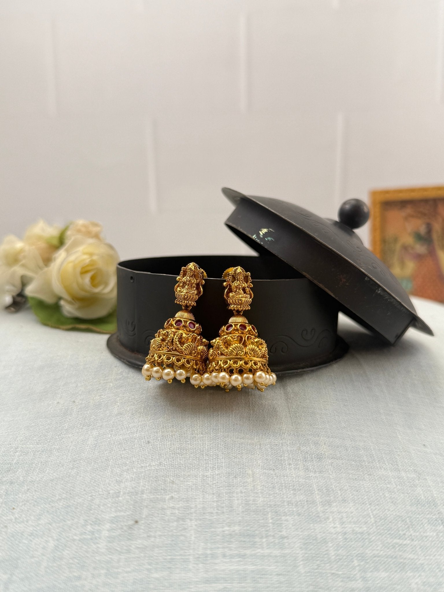Royal Antique Jhumka Earrings 0958 - Mahilas