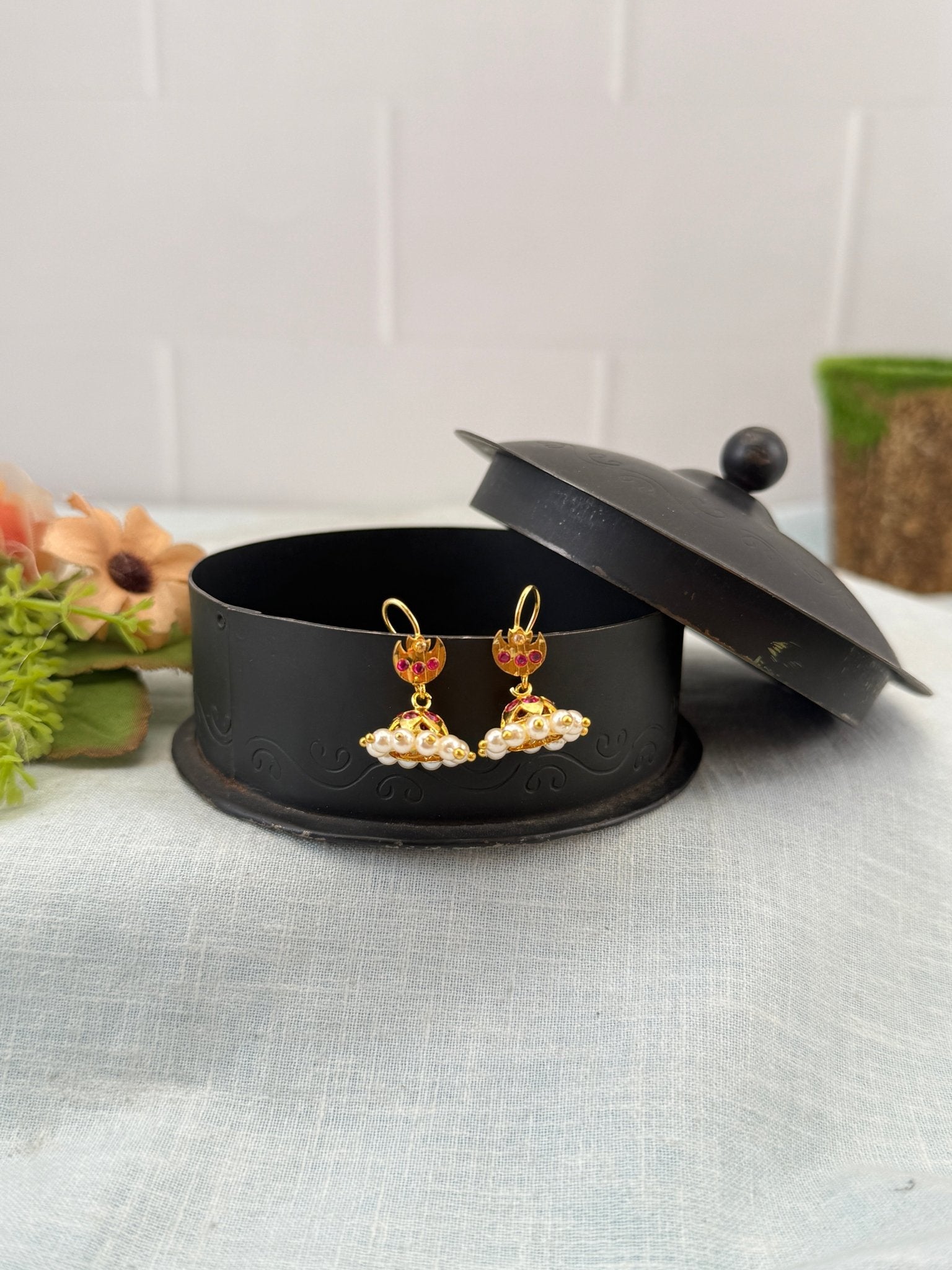 Royal Antique Jhumka Earrings 1114 - Mahilas