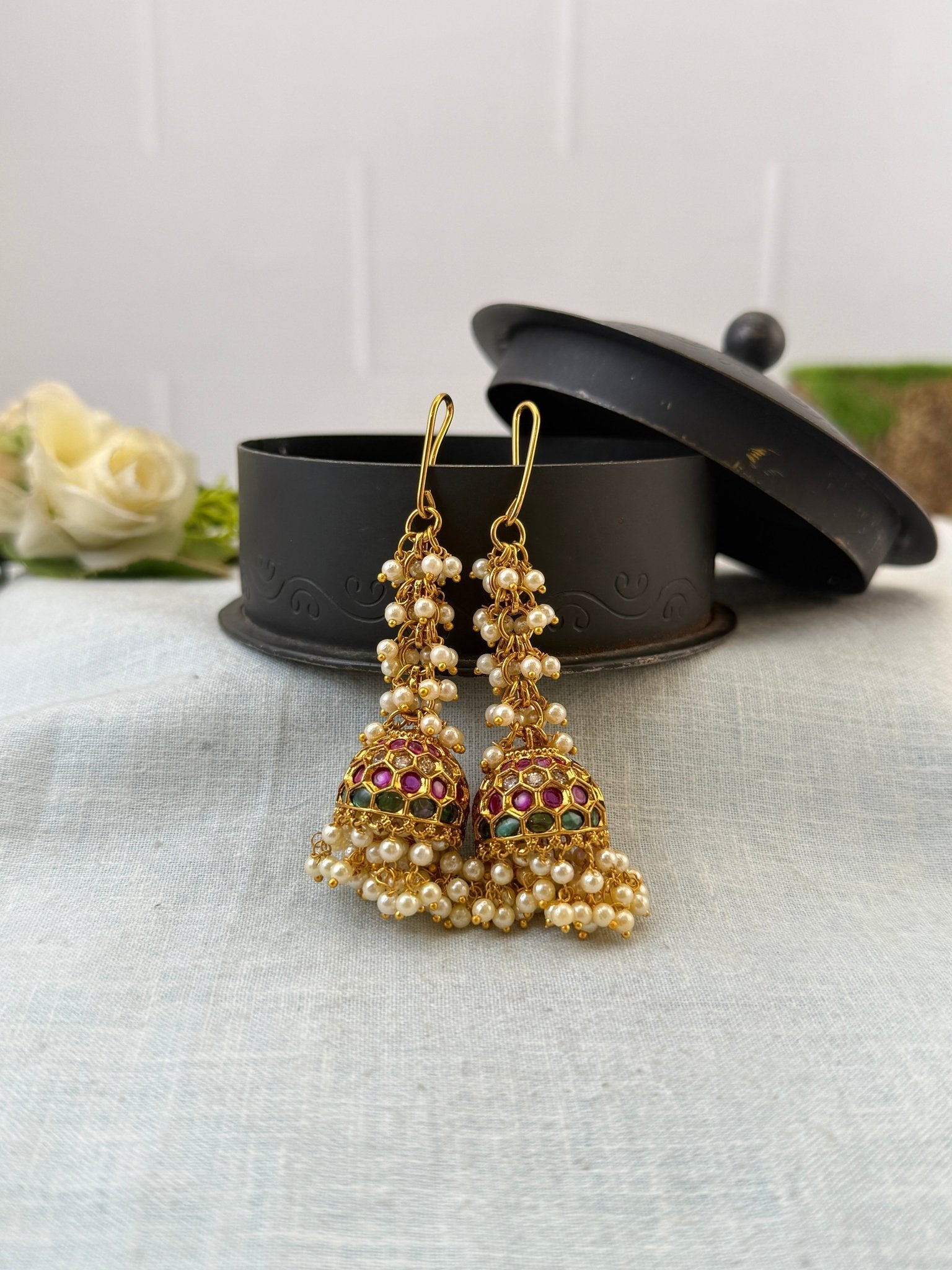 Royal Antique Jhumka Earrings 1124 - Mahilas