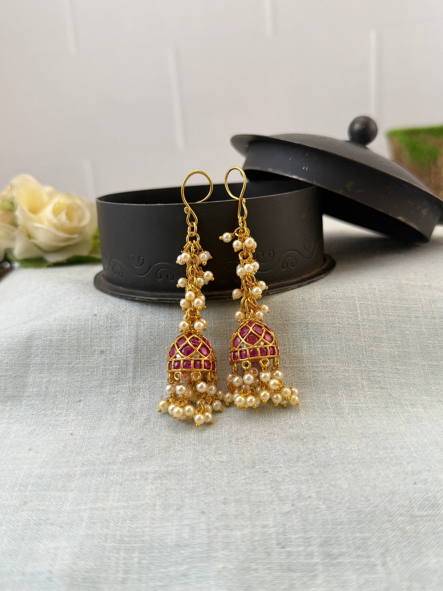 Royal Antique Jhumka Earrings 1130 - Mahilas