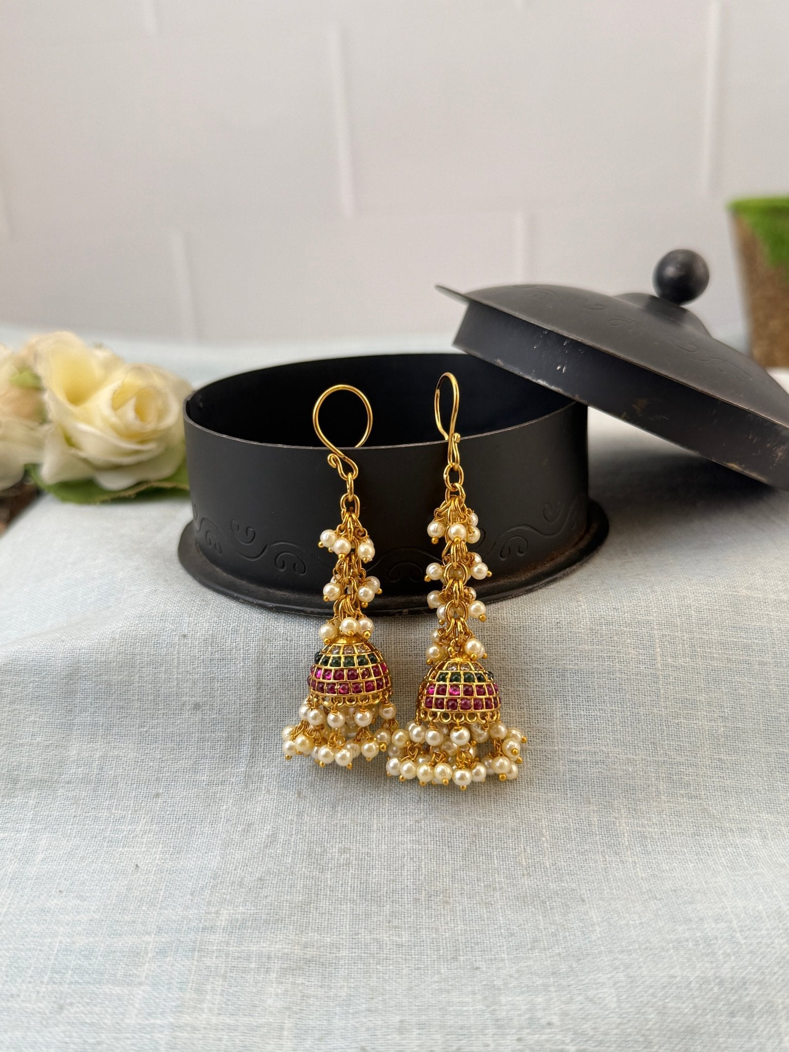 Royal Antique Jhumka Earrings 1132 - Mahilas