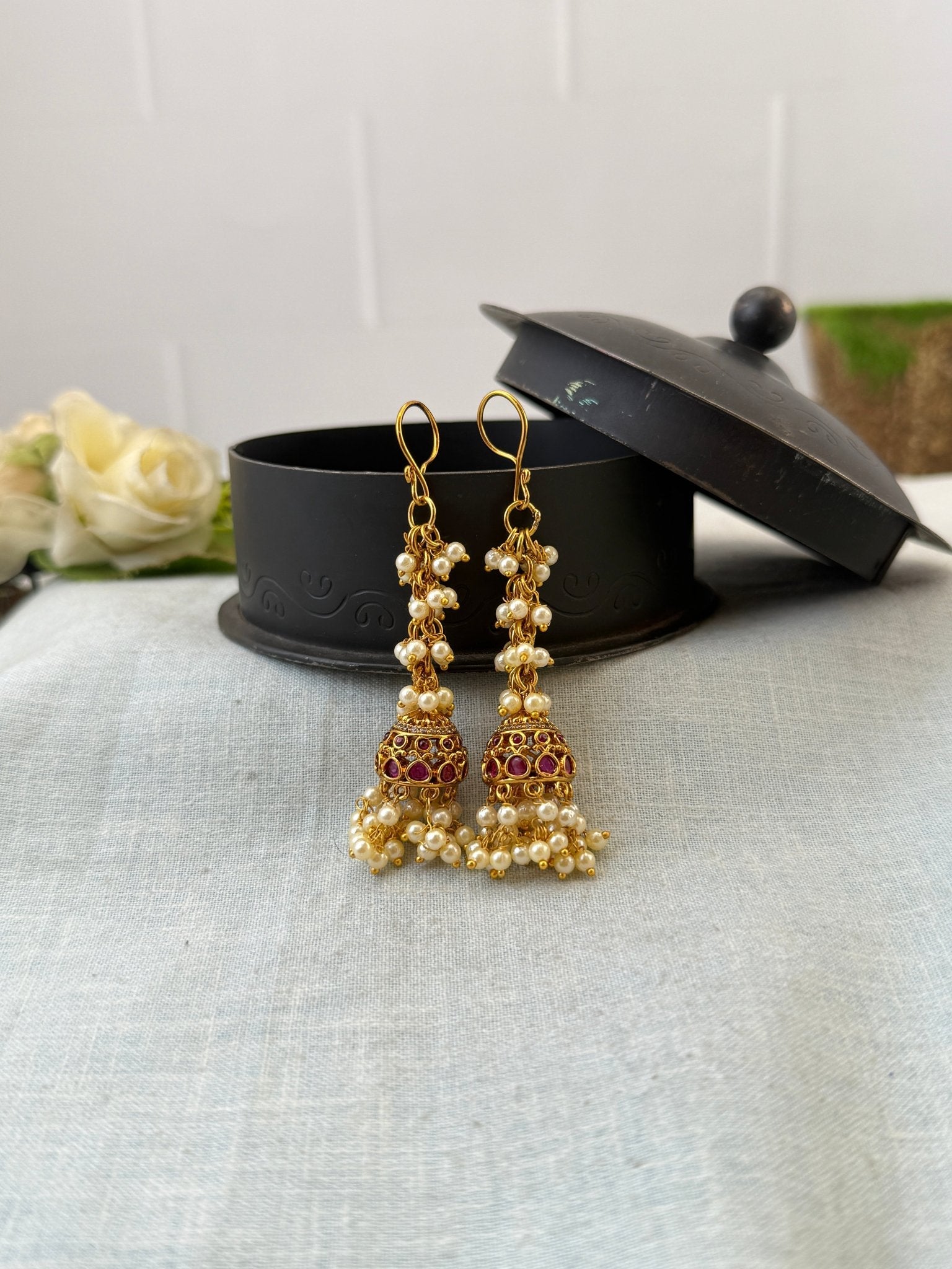 Royal Antique Jhumka Earrings 1138 - Mahilas